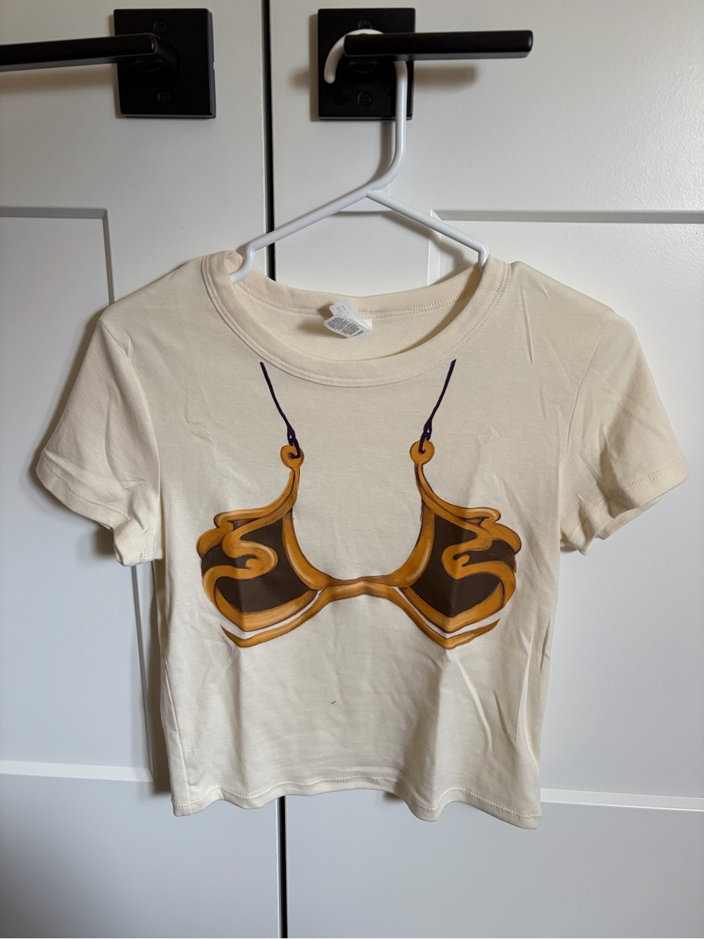 Bella Canvas Cream Short Sleeve Tee with Brown and Gold Graphic
